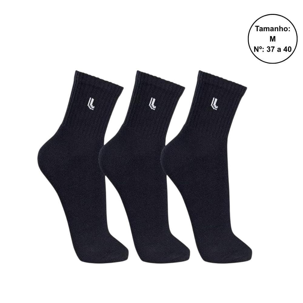 Kit 3 Pares Meias Lupo Cano Médio Unissex 03148
