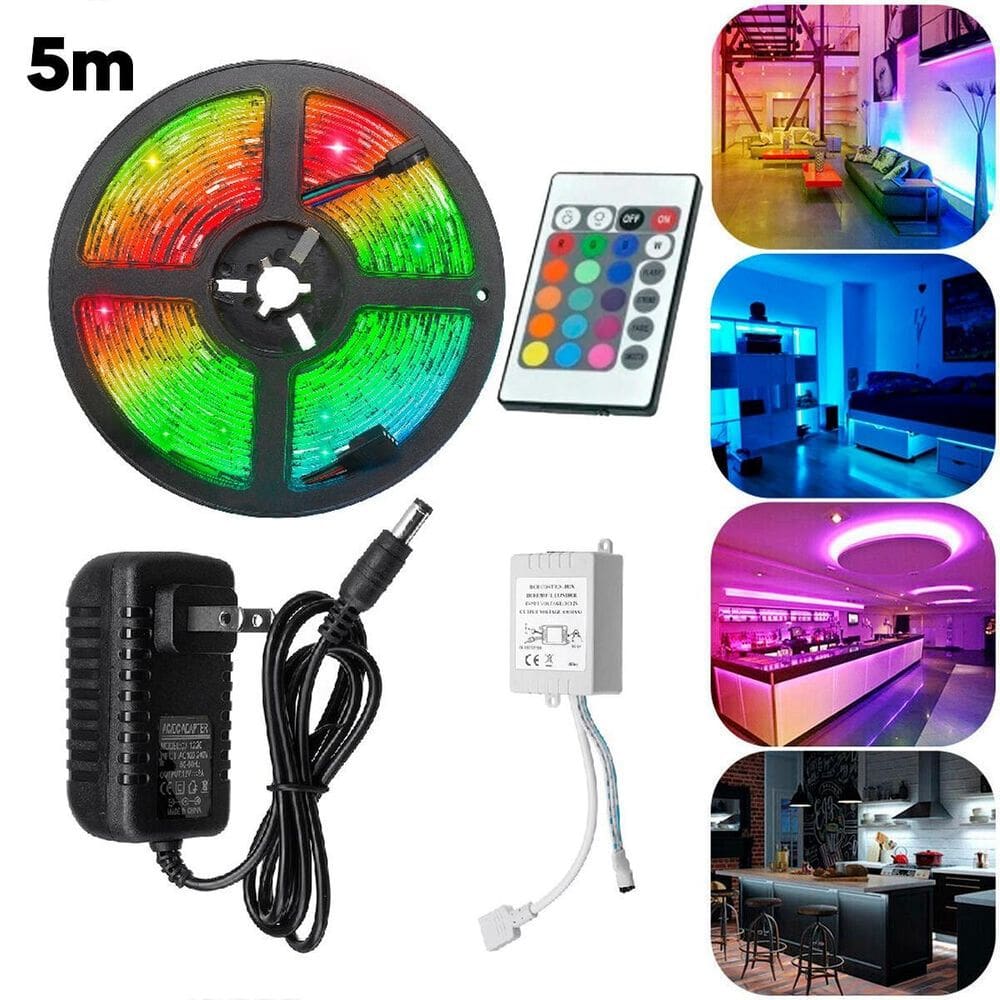 Fita Led Rgb 5M Colorida Fonte Neon Brilho Iluminação