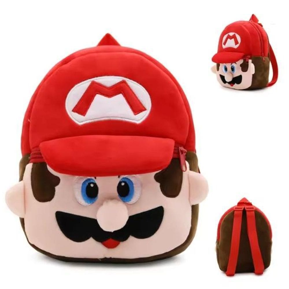 Mini Mochila Infantil Super Mario Bros Tecido Pelucia