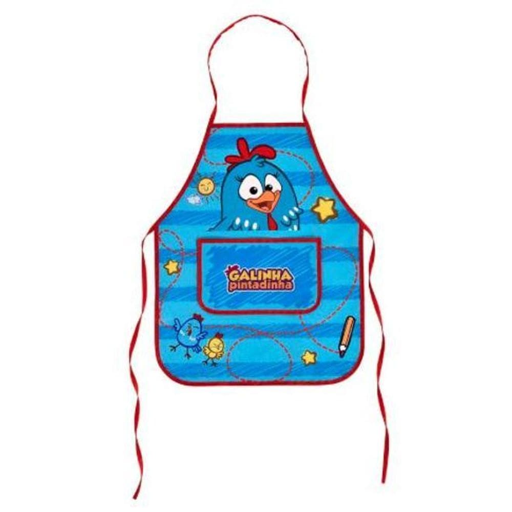 Avental Infantil Galinha Pintadinha Azul 48X38,5Cm
