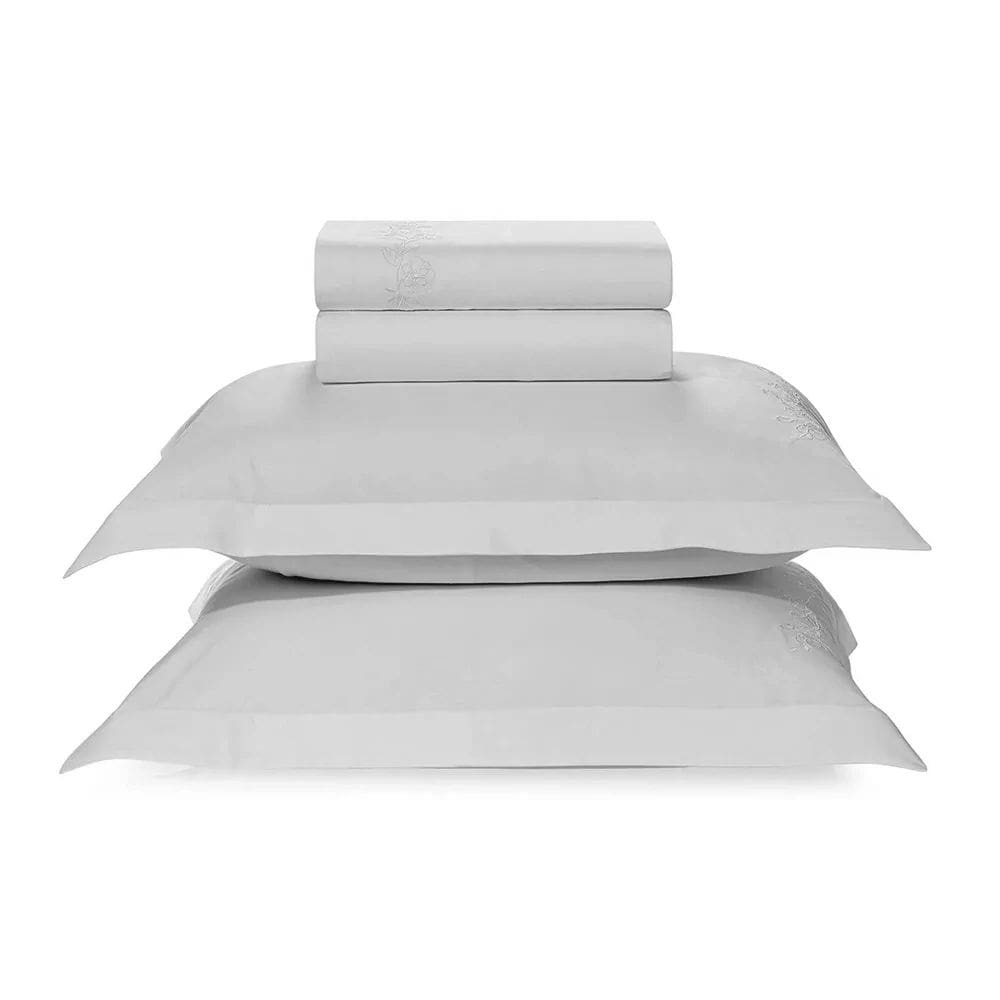 Jogo de Cama Bordado Anastasia Branco 200 Fios Queen - Karsten