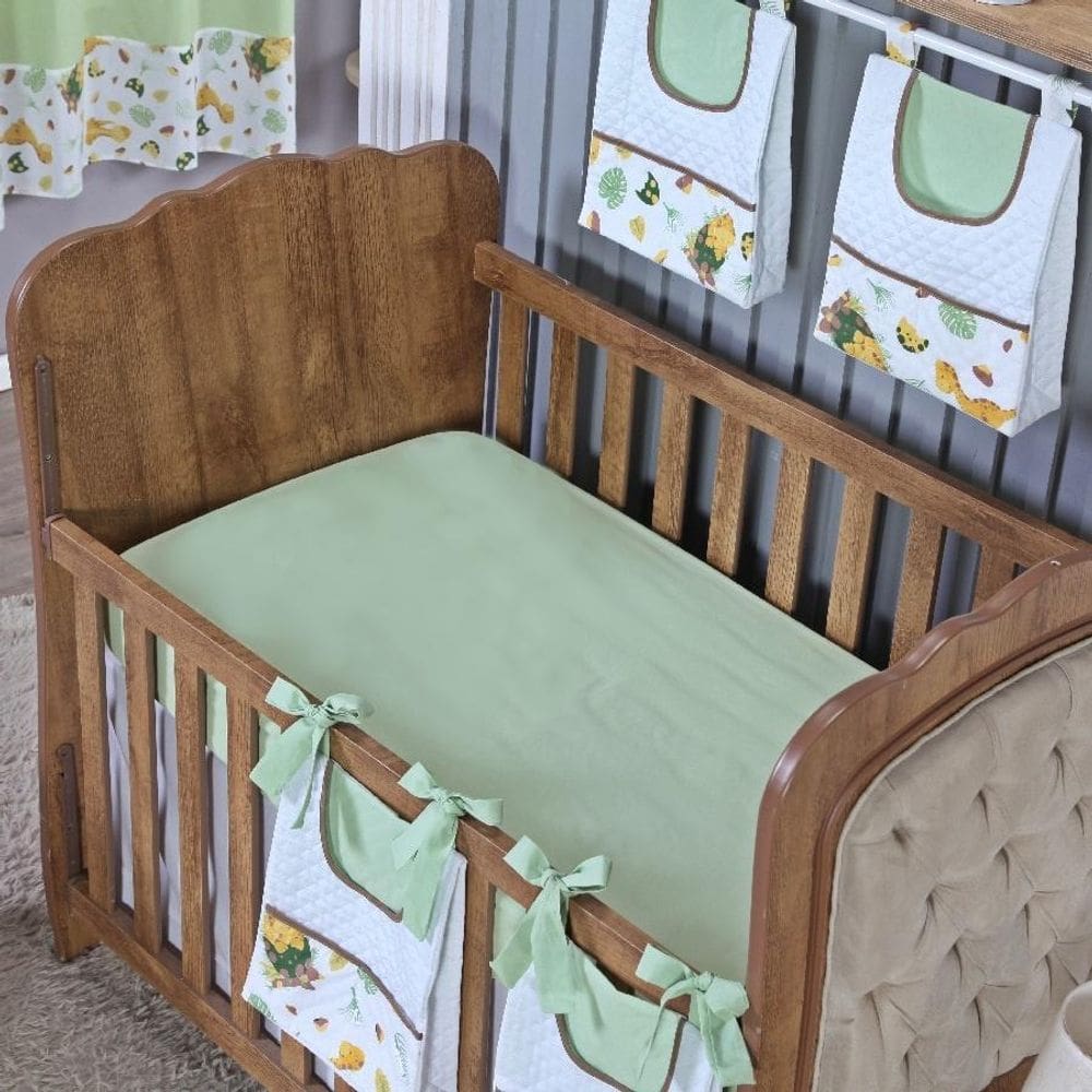 Lençol Berço Americano Elástico Percal Algodão Liso Menino