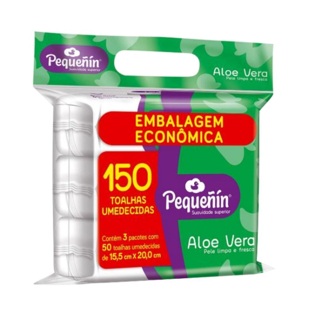 Toalha Umedecidas Pequenin Aloe Vera 150 Unidades
