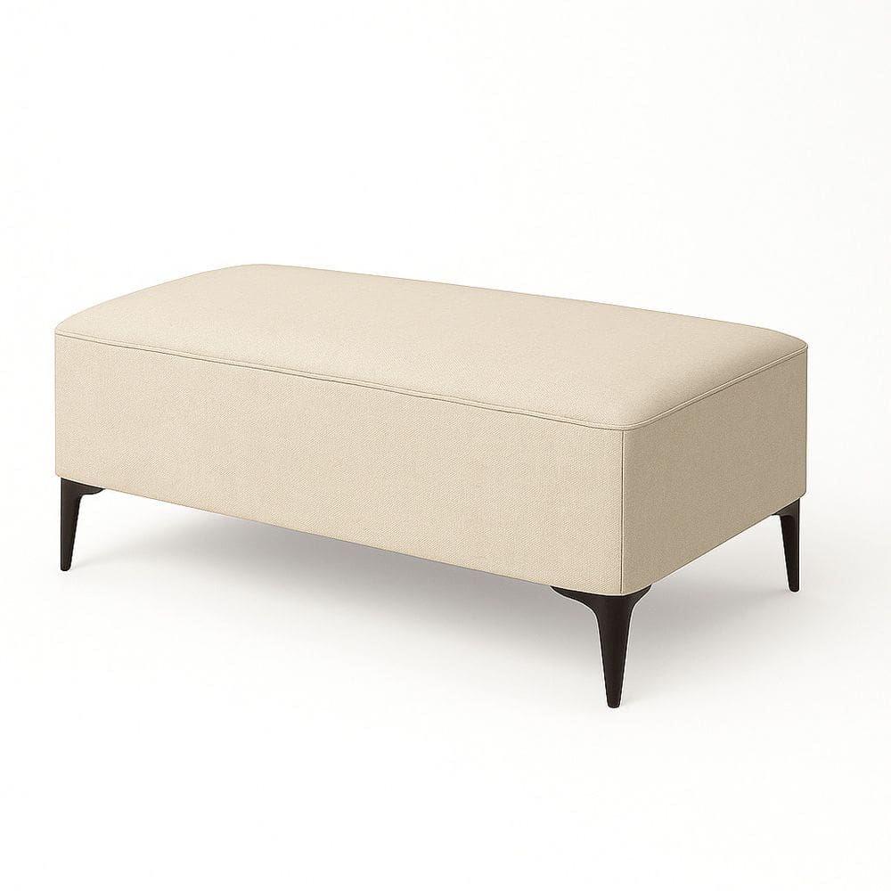 Banqueta Vegas Puff Para Sala Quarto Closet Linho Bege