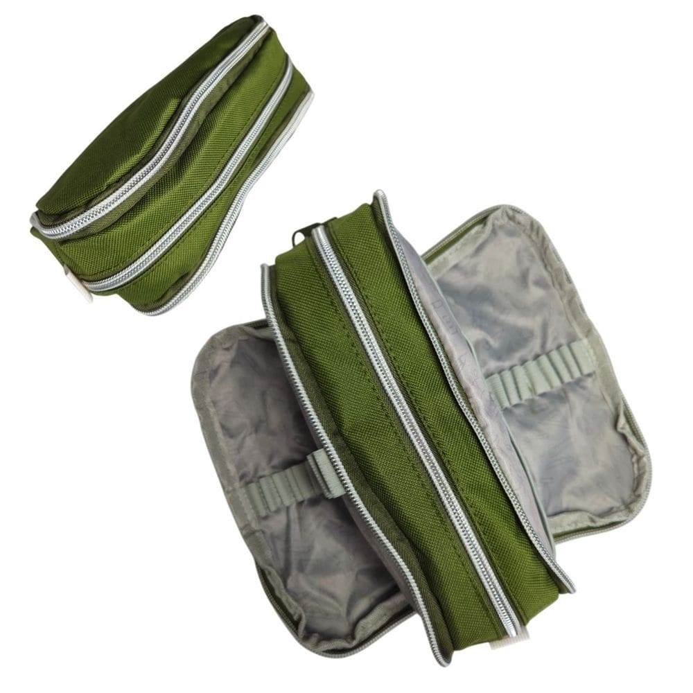 Estojo Escolar Duplo Grande Verde Escuro Volta à Aulas Lápis Ensino Médio Organizar Caneta Borracha