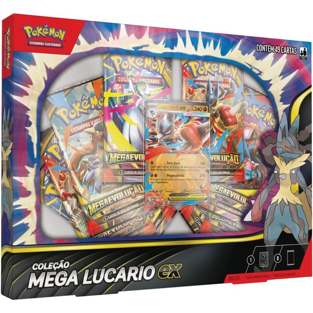 Pokémon Tcg Box Coleçao Mega Lucario Ex Copag Oficial