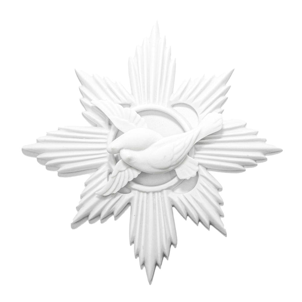 Escultura Divino Espírito Santo Duplo 18cm em Pó de Mármore