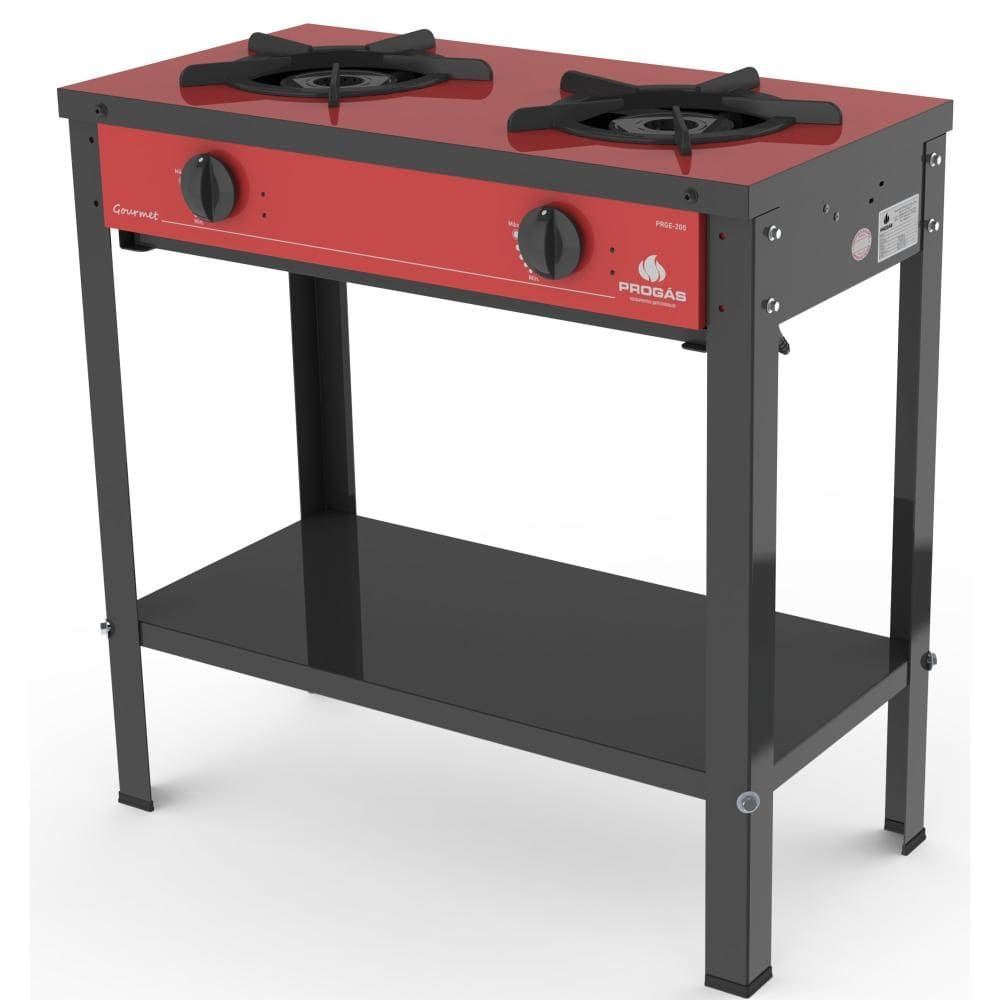 Fogão Progás Vermelho 2 Queimadores Simples PRGE-200 GOURMET