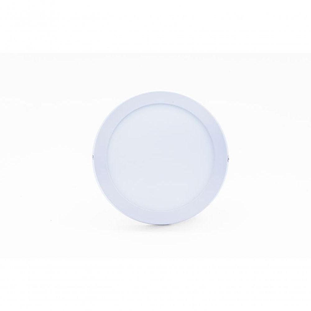 Plafon Led Sobrepor 18w Redondo 3000k Branco Quente Bivolt - Kit Com 5 Un.