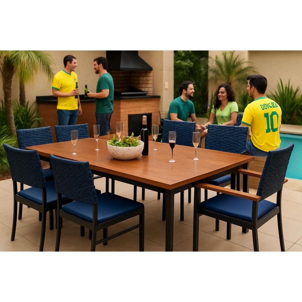 Conjunto mesa 8 cadeiras externa Brisa Náutica - Solara