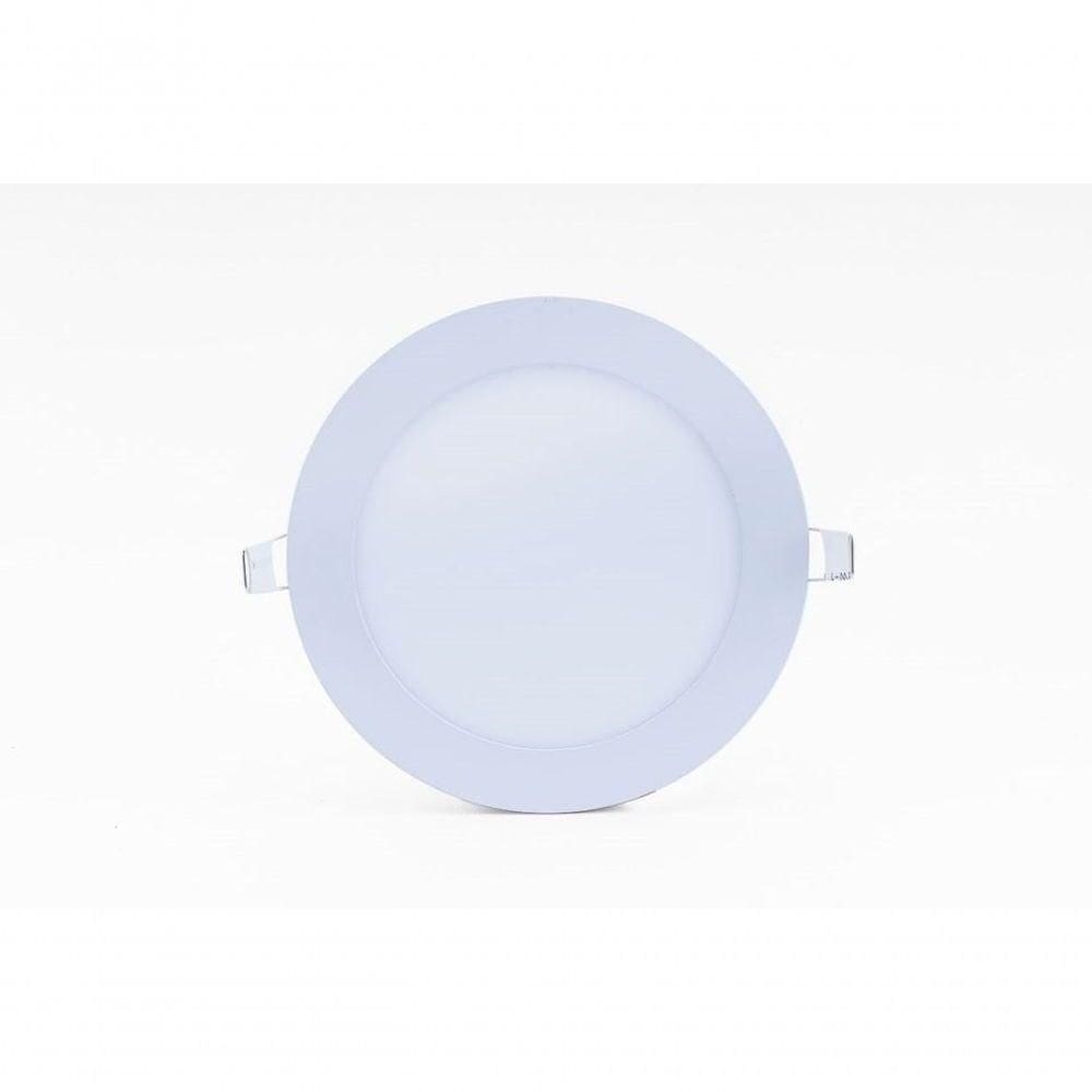 Plafon Led Slim 12w Redondo Embutir 6500k Branco Frio Bivolt - Kit Com 3 Un.