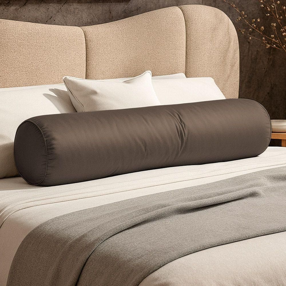 Almofada Travesseiro Bastão Tubo Rolo Dot 140cm Macia Veludo Marrom - Desk Design