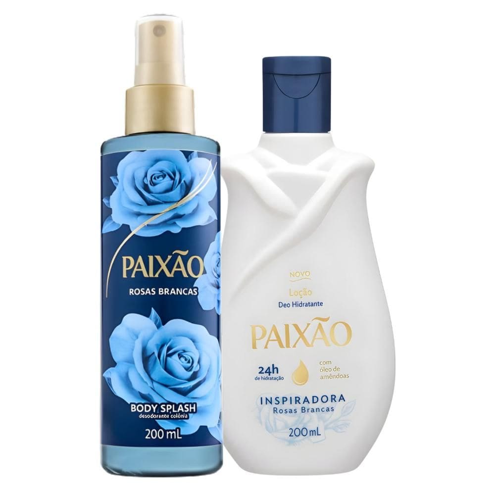 Kit Paixão Inspiradora Rosas Brancas: Loção Hidratante e Body Splash 200ml