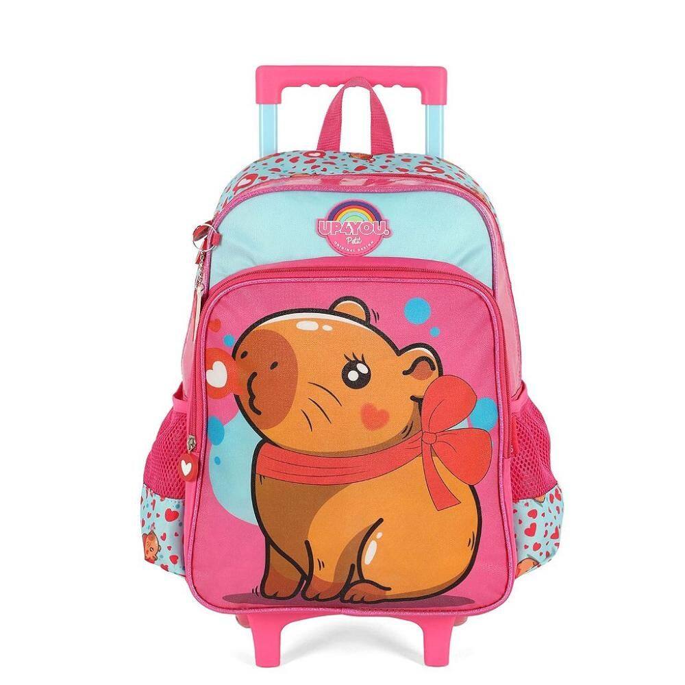 Mochila de Rodinhas Sem Alça Luxcel Up4You Capivara Pink