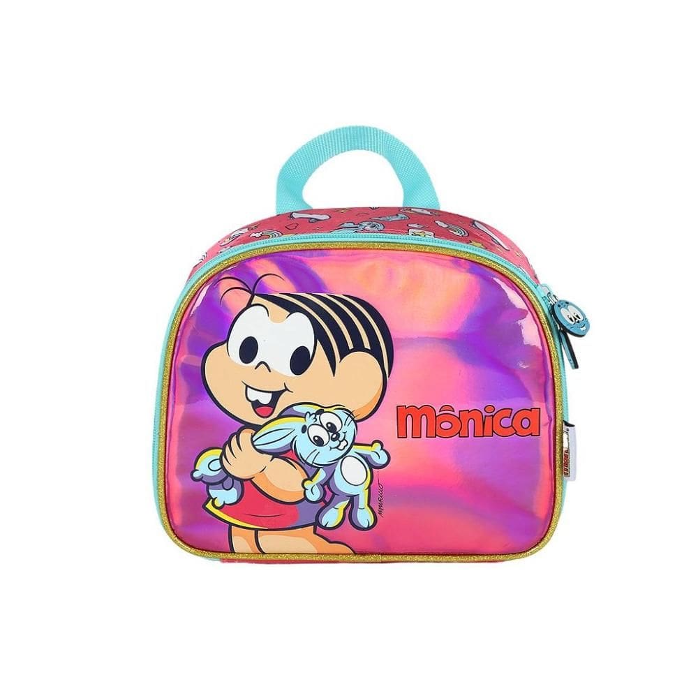 Lancheira Escolar Luxcel Turma da Mônica Relevo Pink