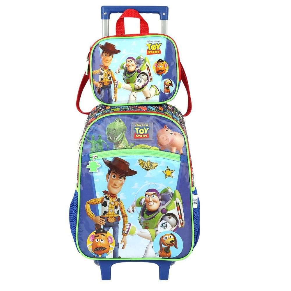 Kit Mochila Rodinha Lancheira Luxcel Toy Story Além Verde
