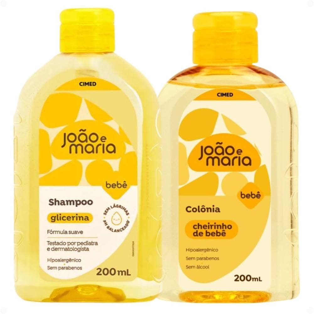 Kit Cimed Bebê João e Maria: Shampoo e Colônia 200ml