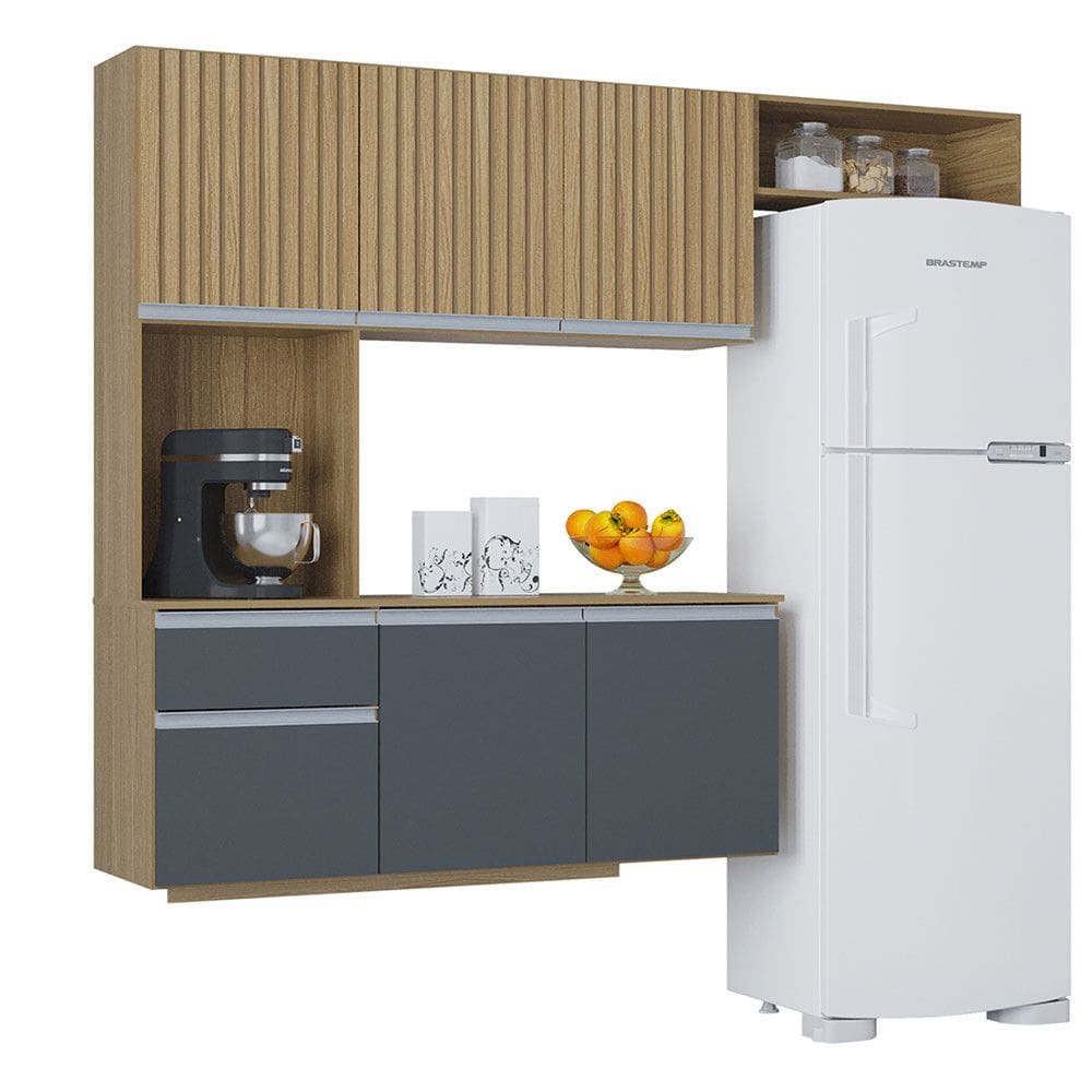 Kit Cozinha Suspensa com Balcão 180cm