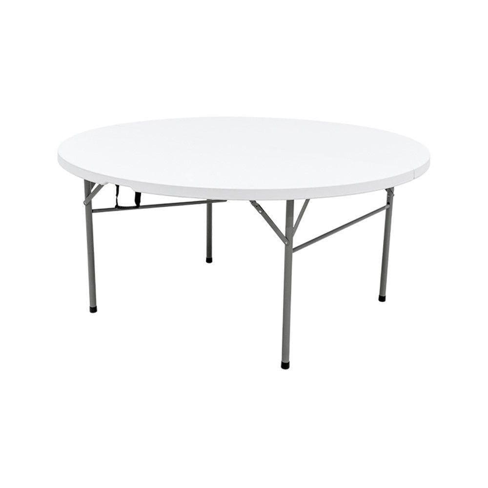 Mesa Dobrável Tipo Maleta Prática E Durável Redonda 150x74cm Branco