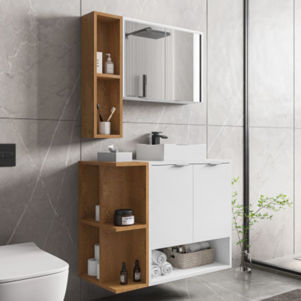 Conj Banheiro Gabinete Ibiza 2076116 Branco Naturalle