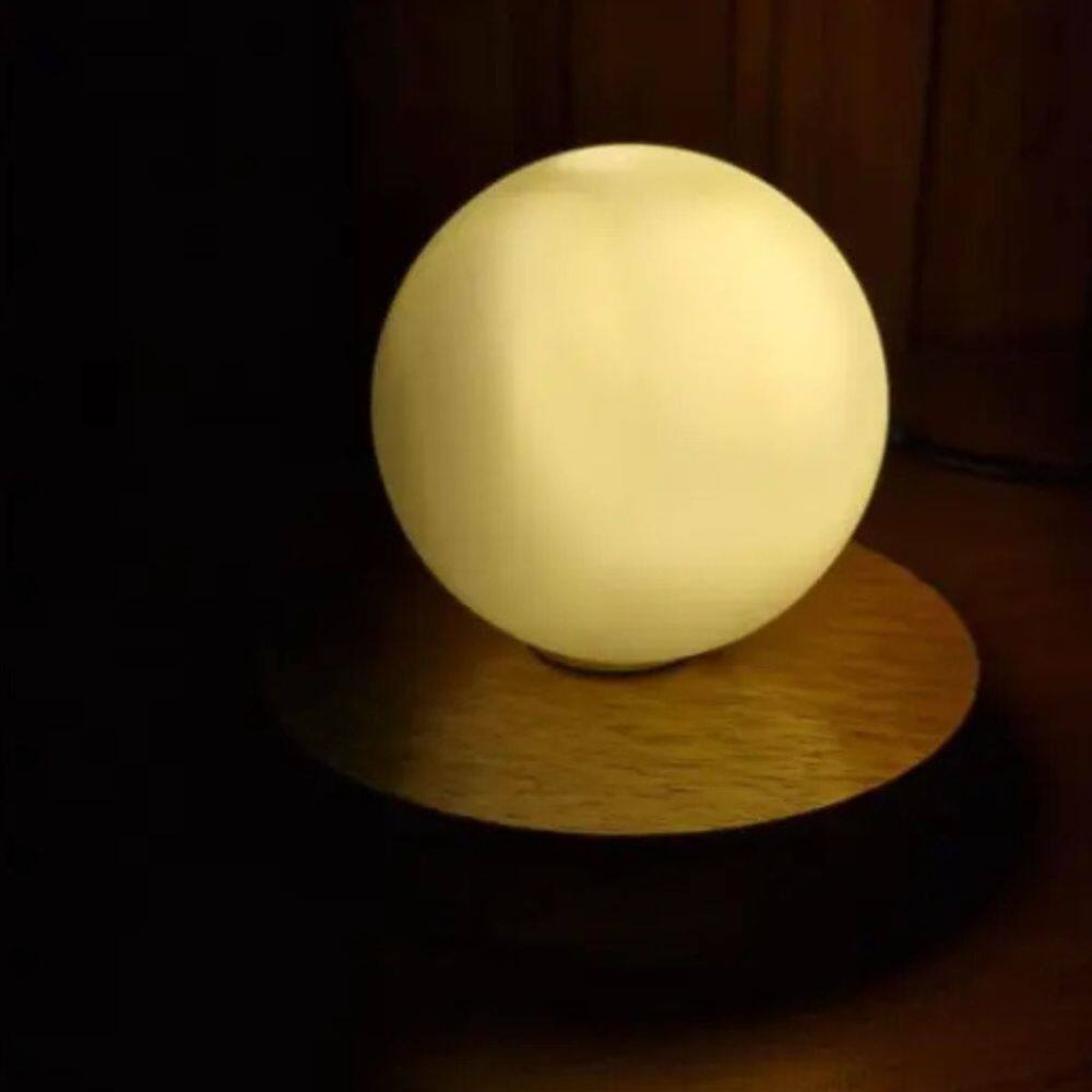 Luminária Moon Lampada Madeira Natural