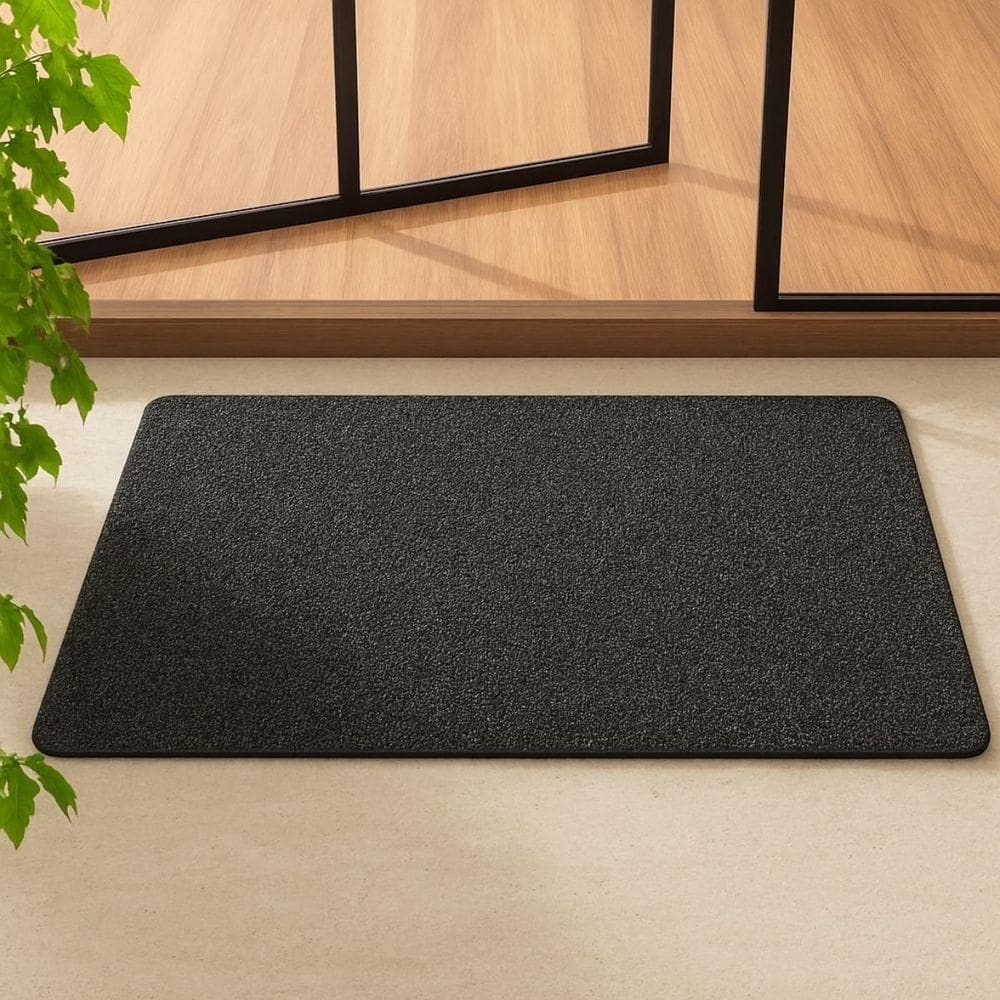 Tapete Capacho Antiderrapante Titanium 45cm X 75cm Preto Mescla