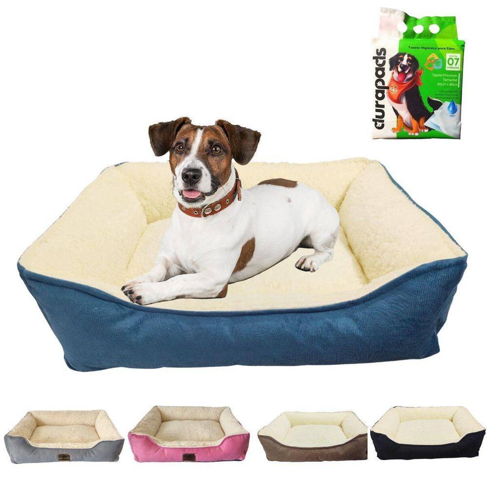 Kit Cama Pelúcia Confort M Com Tapete Higiênico 60X60 7 Un.