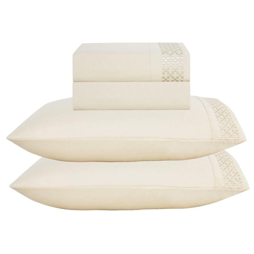 Jogo De Cama Lençol King Eclipse 4 Peças - Palha