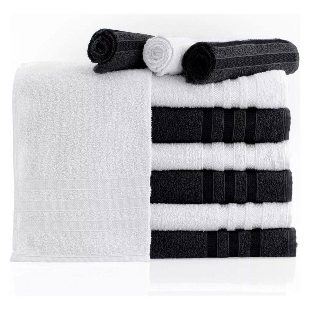 Sofisticada Toalha Rosto Preta Perfeita Decorar Banheiros