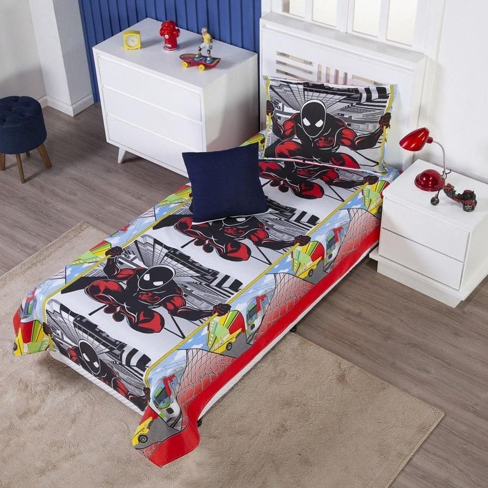 Colcha Cobre Leito Infantil Solteiro Menino Personagens +