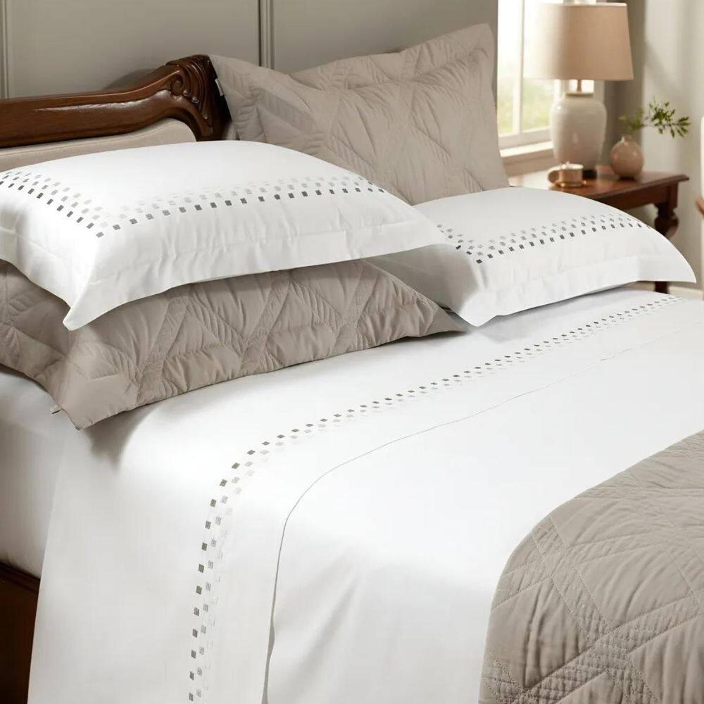 Lençol Casal Queen Miami 250F Egípcio Macio Bonito E Durável