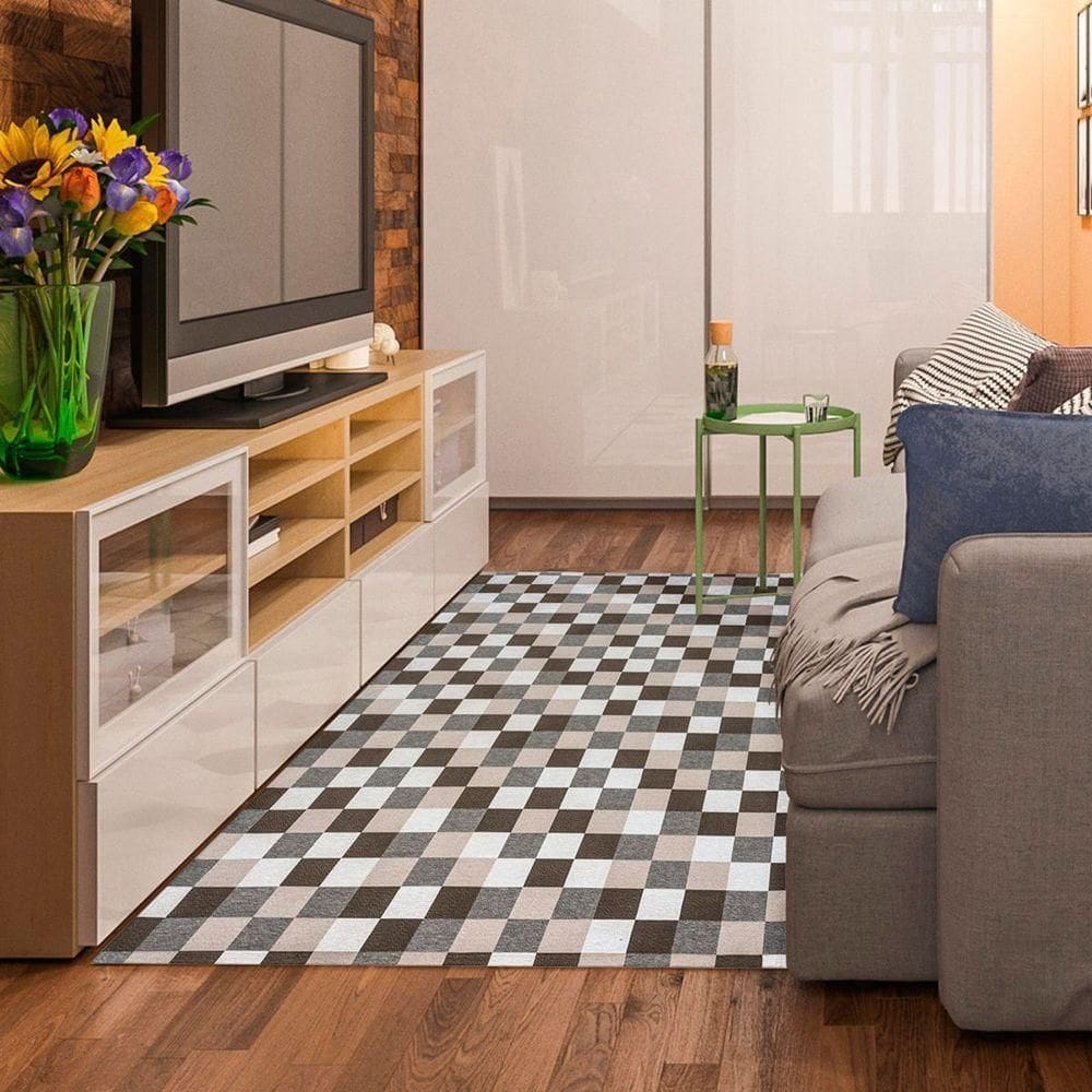 Tapete Em Tecido Jacquard Com Látex 2,00 M X 2,50 M 75% Algodão, 25% Poliéster - Pixel Caramelo