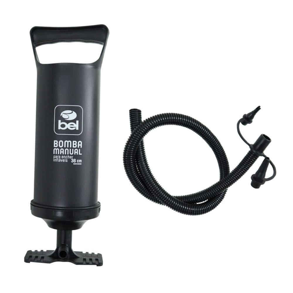 Bomba de Ar Manual Bel Inflador Portátil Colchão Inflável Piscina Bote Boia Mangueira Adaptadores Uso Camping Praia Viag