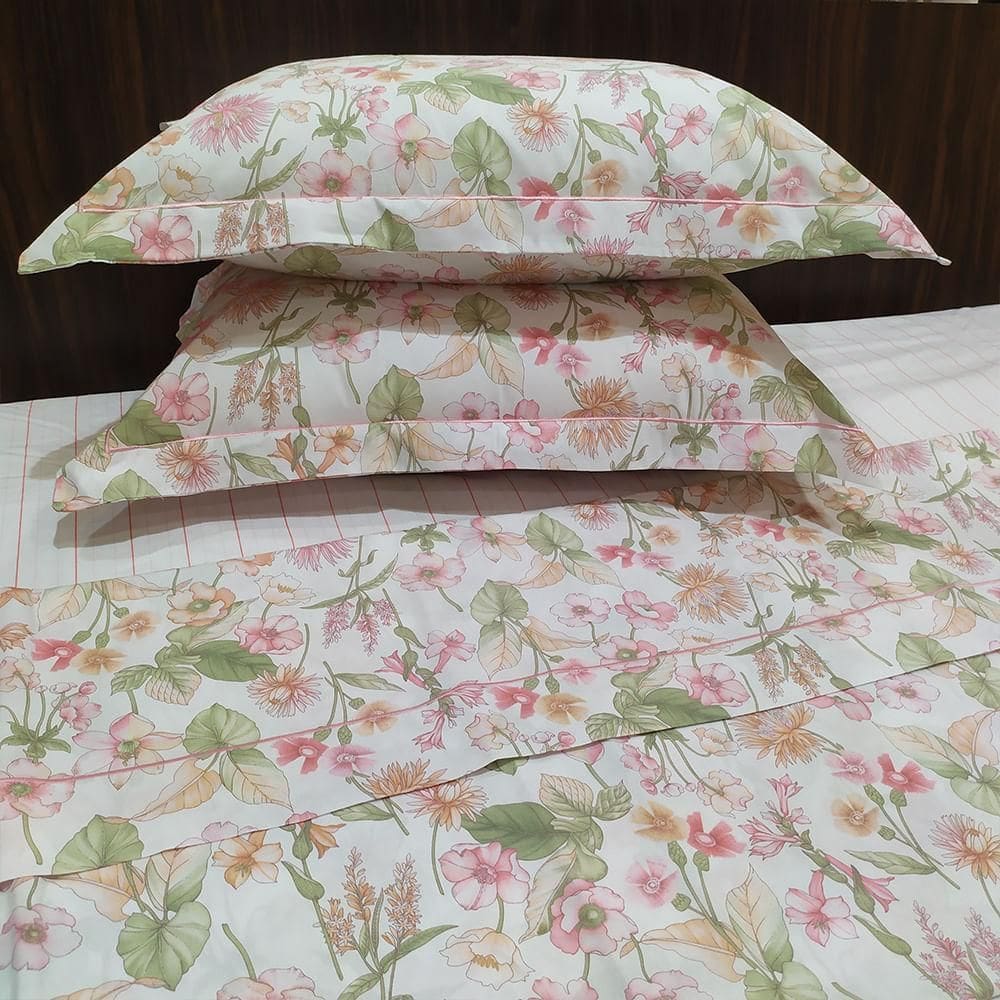 Jogo Cama Solteiro King 180 Fios Estampado - Andreza Bianca