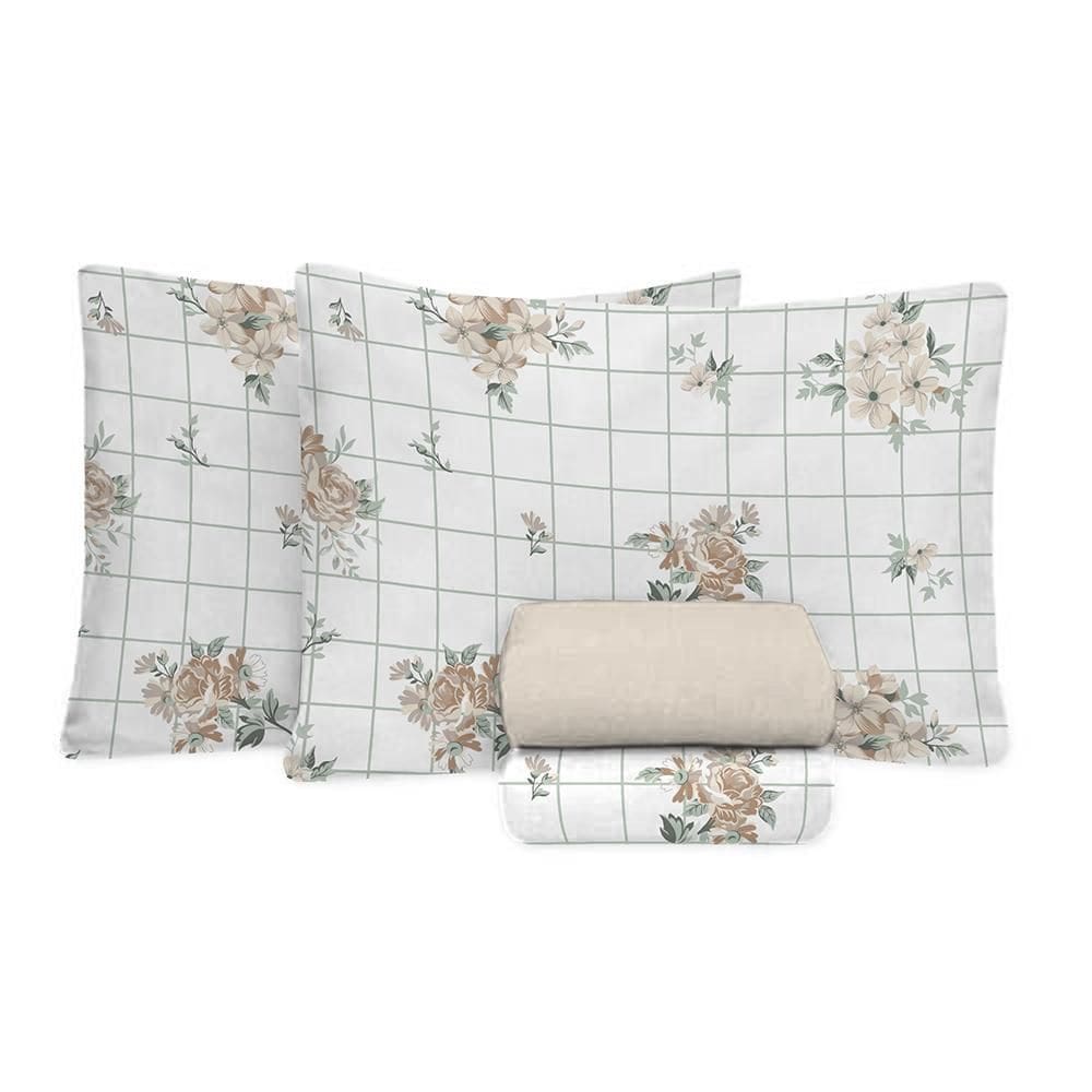 Jogo De Cama Queen 4 Peças 100% Algodão 150 Fios - Manu 7920