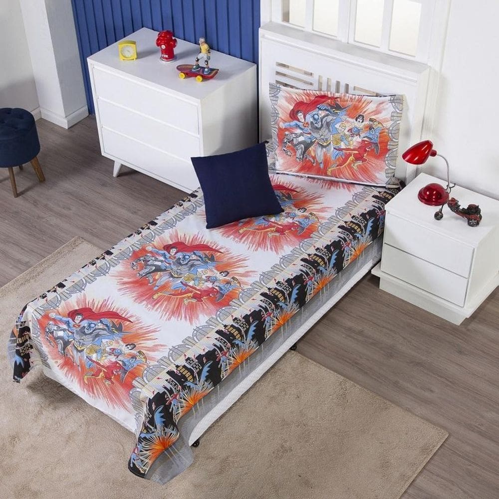 Colcha Cobre Leito Infantil Solteiro Menino Personagens +