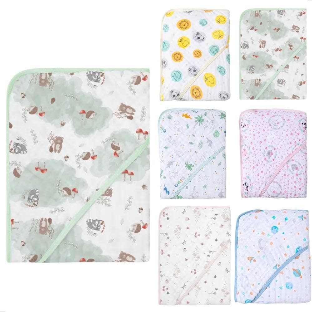 2X Toalha De Banho Infantil Bebê Soft Capuz Fralda Algodão