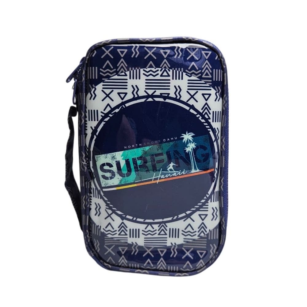 Estojo Box Escolar Surf Onda Praia Grande Reforçado Verão Organizador Aula Material Lápis Caneta