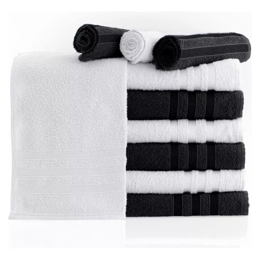 MP - Toalha Rosto Preta Sofisticada E Macia P