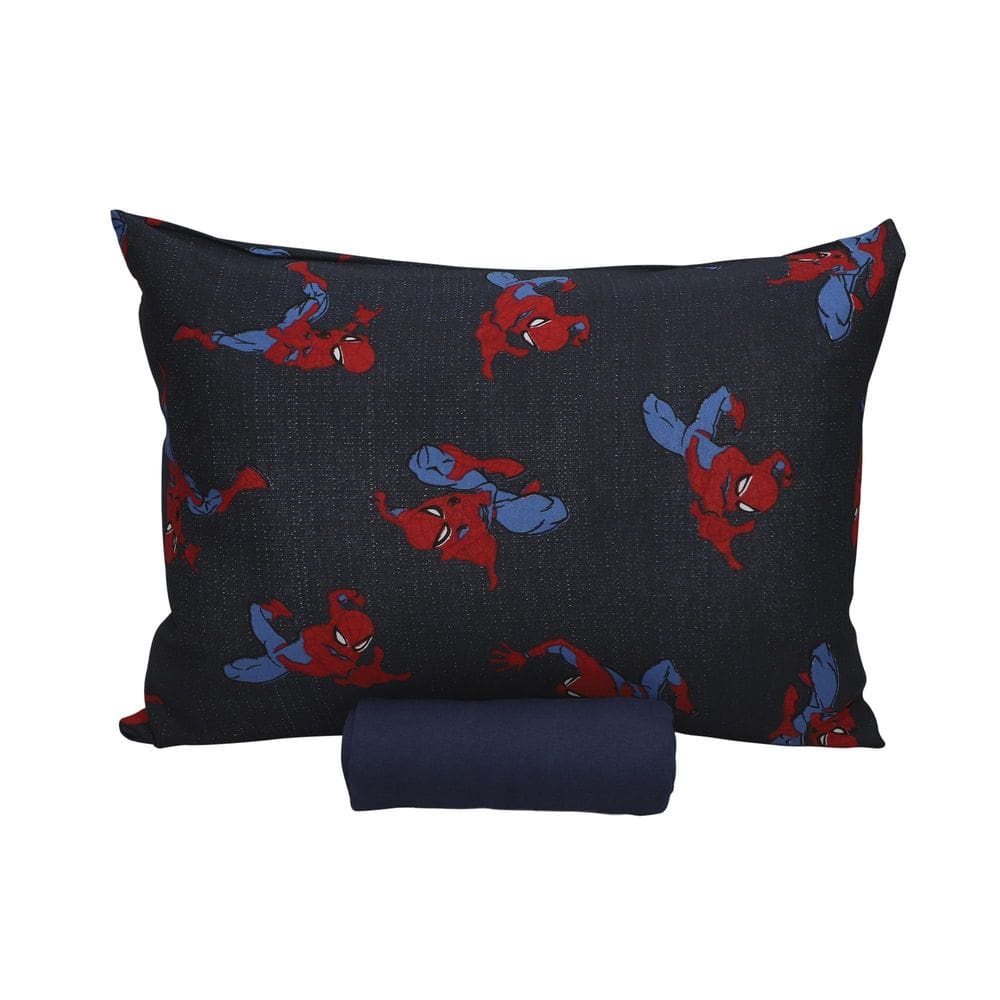 Jogo Cama Homem Aranha 100% Algodão Elástico Spider 2 Pçs