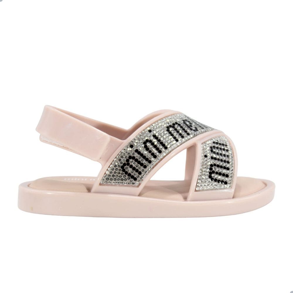 Sandália Mini Melissa M-Lover Sandal Deluxe Bb Rosa/Cristal