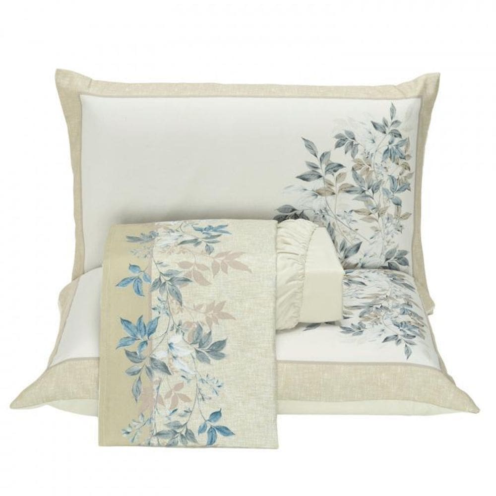 Jogo Cama Lençol Santorini King Estampa Florida Percal 300