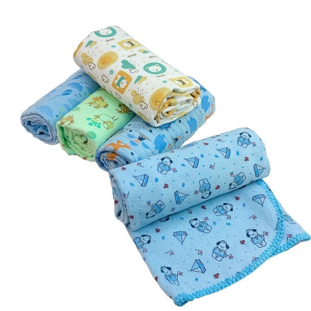 Kit 3 Mantas Bebê Menino Macias E Quentinhas 100% Algodão