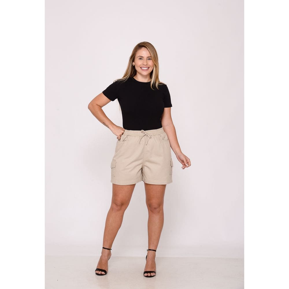Shorts Cargo Feminino Bege Ref 7947
