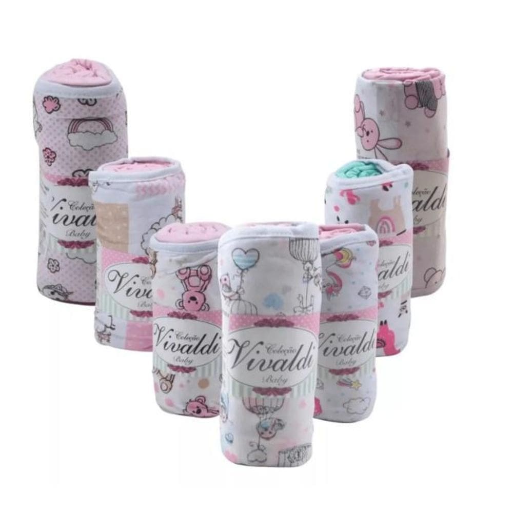 2 Jogo Lençol + Fronha Berço Americano Malha Feminino