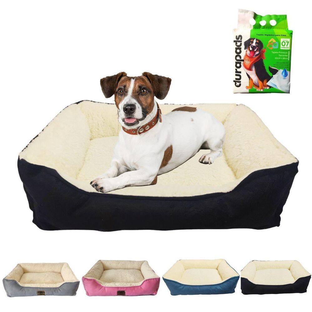 Kit Cama Pelúcia Confort M Com Tapete Higiênico 60X60 7 Un.