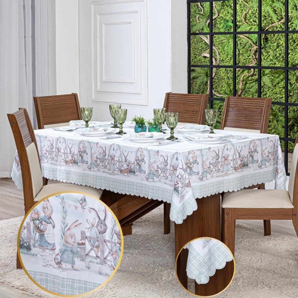 Toalha De Mesa 3,00X1,50 Para 8 Lugares Estampada Natalina