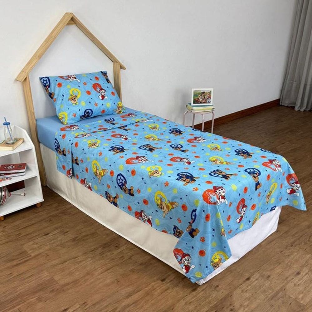 Jogo De Cama Patrulha Canina 3 Peças 100% Microfibra Menino