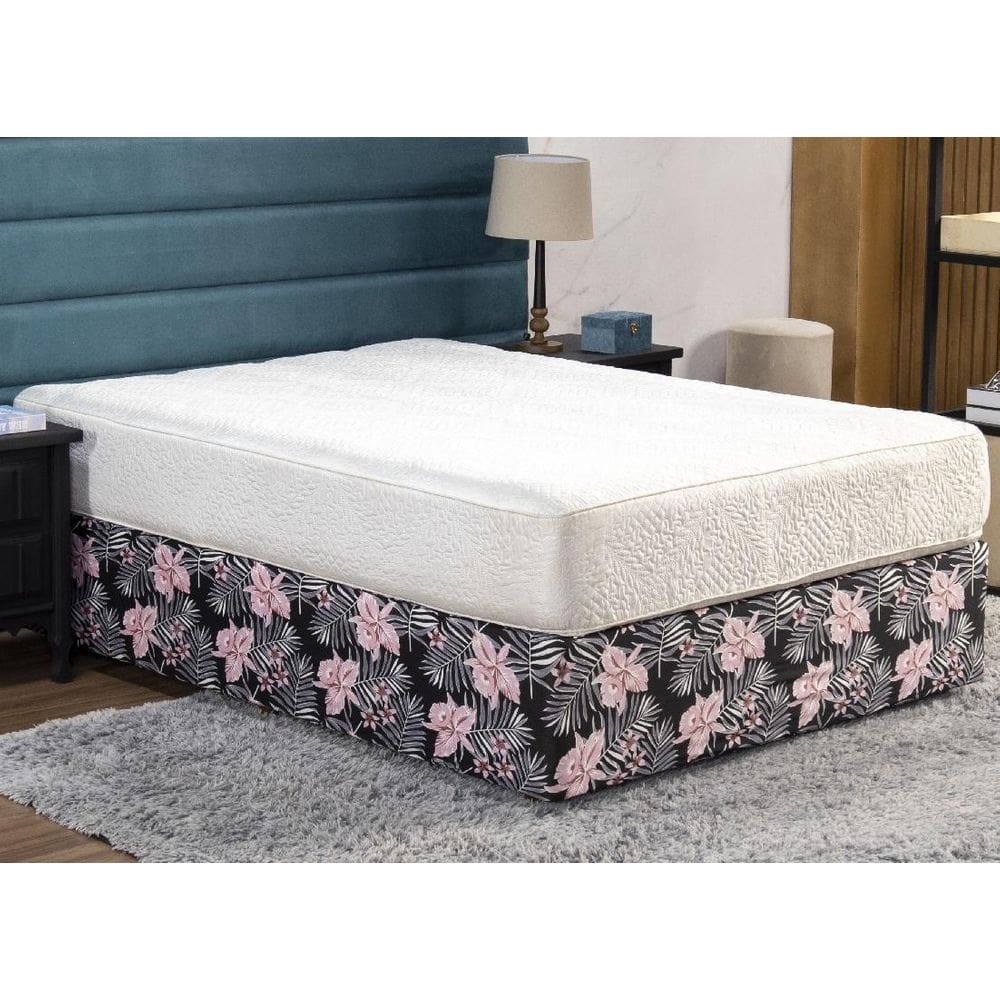 Saia Box Fit Casal Capa Cama Box Elástico Malha 1 Pç