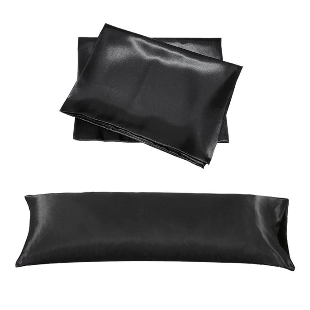 Capa Travesseiro Xuxão 1,30X0,40 + 2 Fronhas Cetim Preto